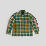 Chrome Hearts Padded Flannel Shirt in Green / Pink