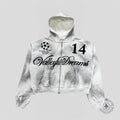 Vale 14 Zip Up Hoodie in Oreo White