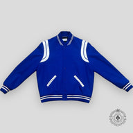 Saint Laurent Varsity Teddy Jacket in Royal Blue