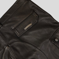 Chrome Hearts Devil Dog Leather Pants in Black