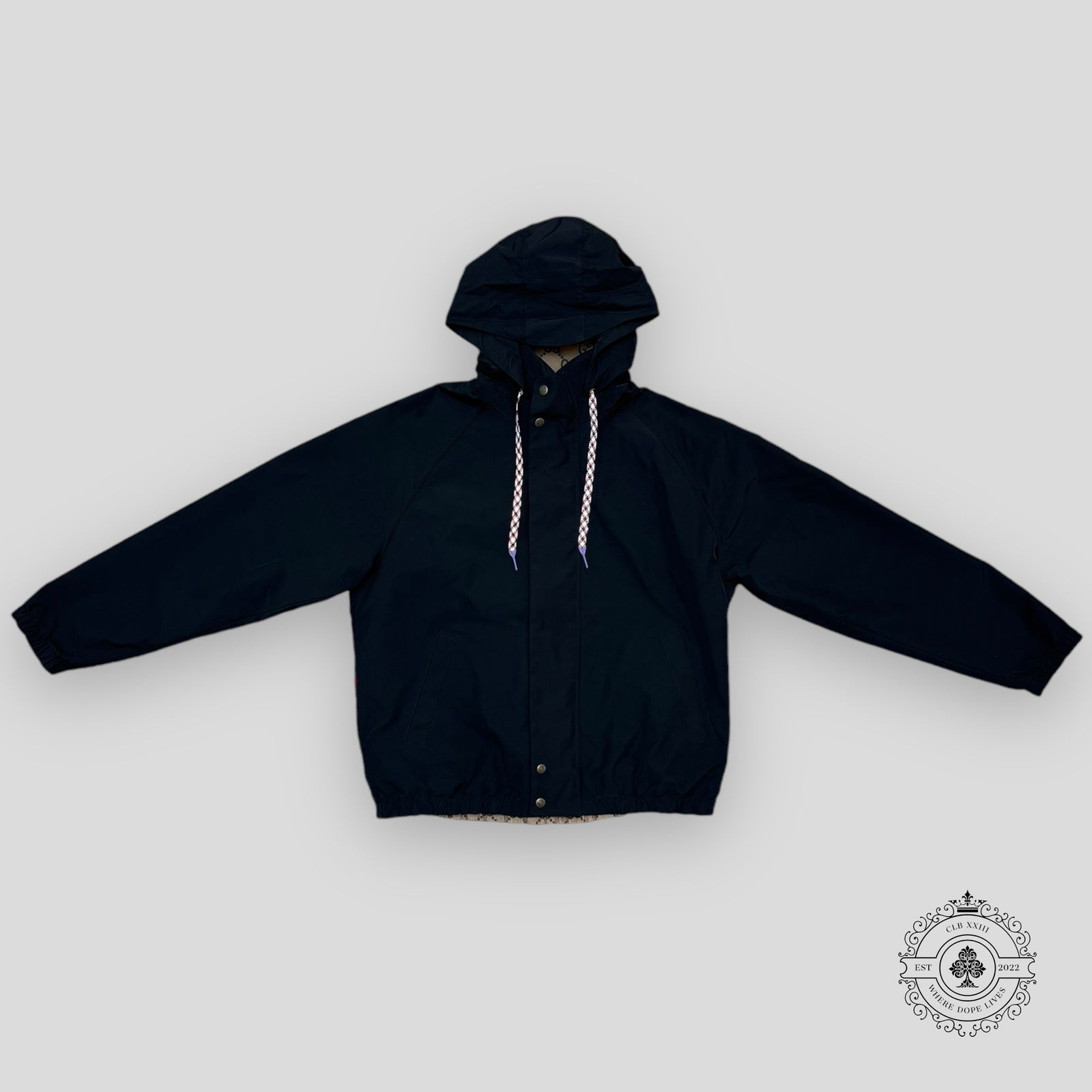 Gucci Reversible Monogrammed Shell Hooded Jacket