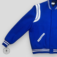 Saint Laurent Varsity Teddy Jacket in Royal Blue