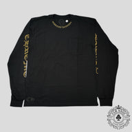Chrome Hearts Neck Logo Long Sleeve Tee in Black/Gold