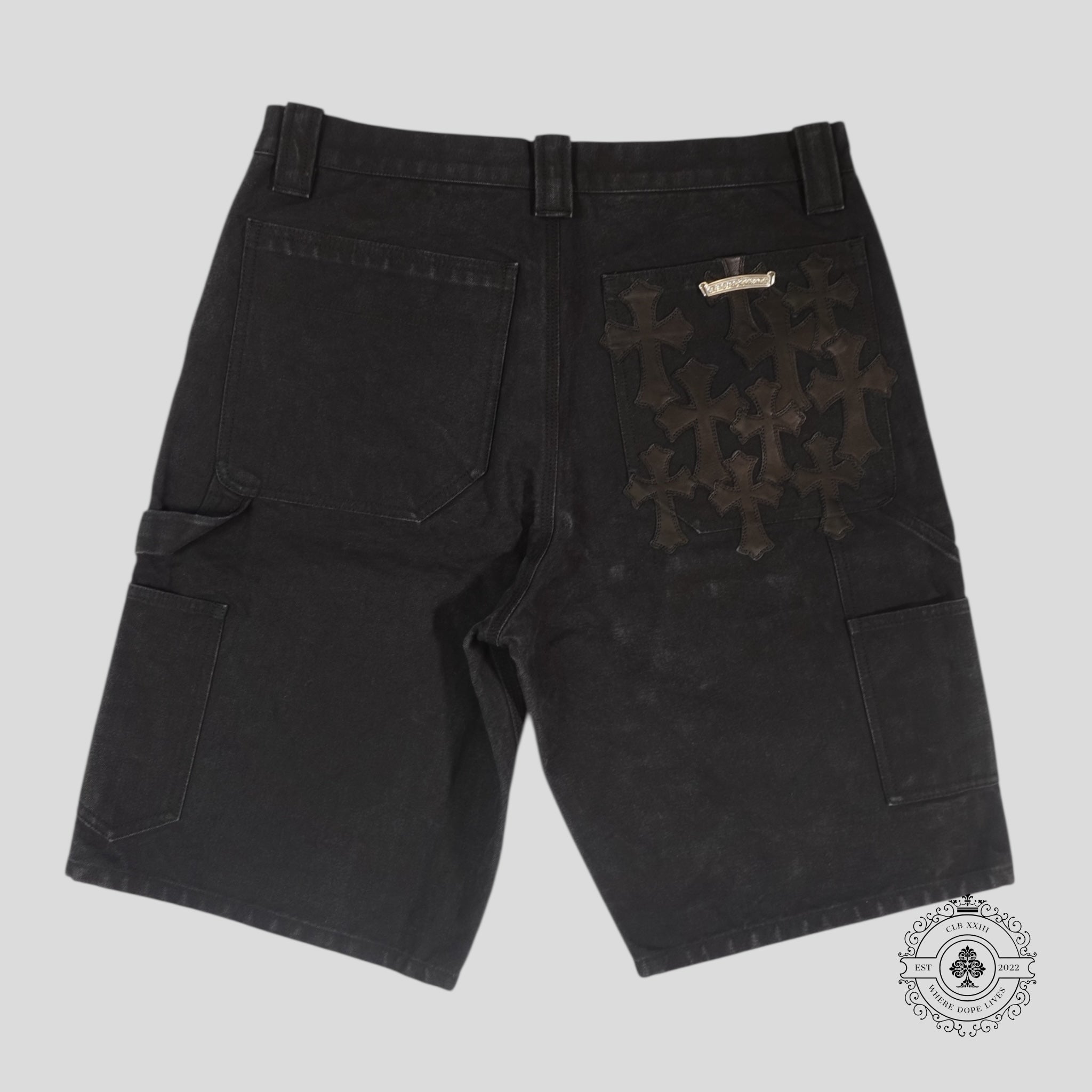 Chrome Hearts Cross Patch Carpenter Shorts in Black
