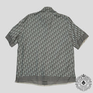 Dior Diamond Oblique Button Up Silk Shirt in Blue