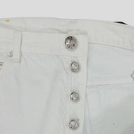 Chrome Hearts Levis Cross Patch Jeans in White / Leopard