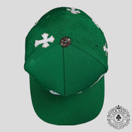 Chrome Hearts Cross Patch Hat in Green / White