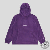 Supreme Polartec Facemask Half Zip Up Hooded Sweatshirt in Purple