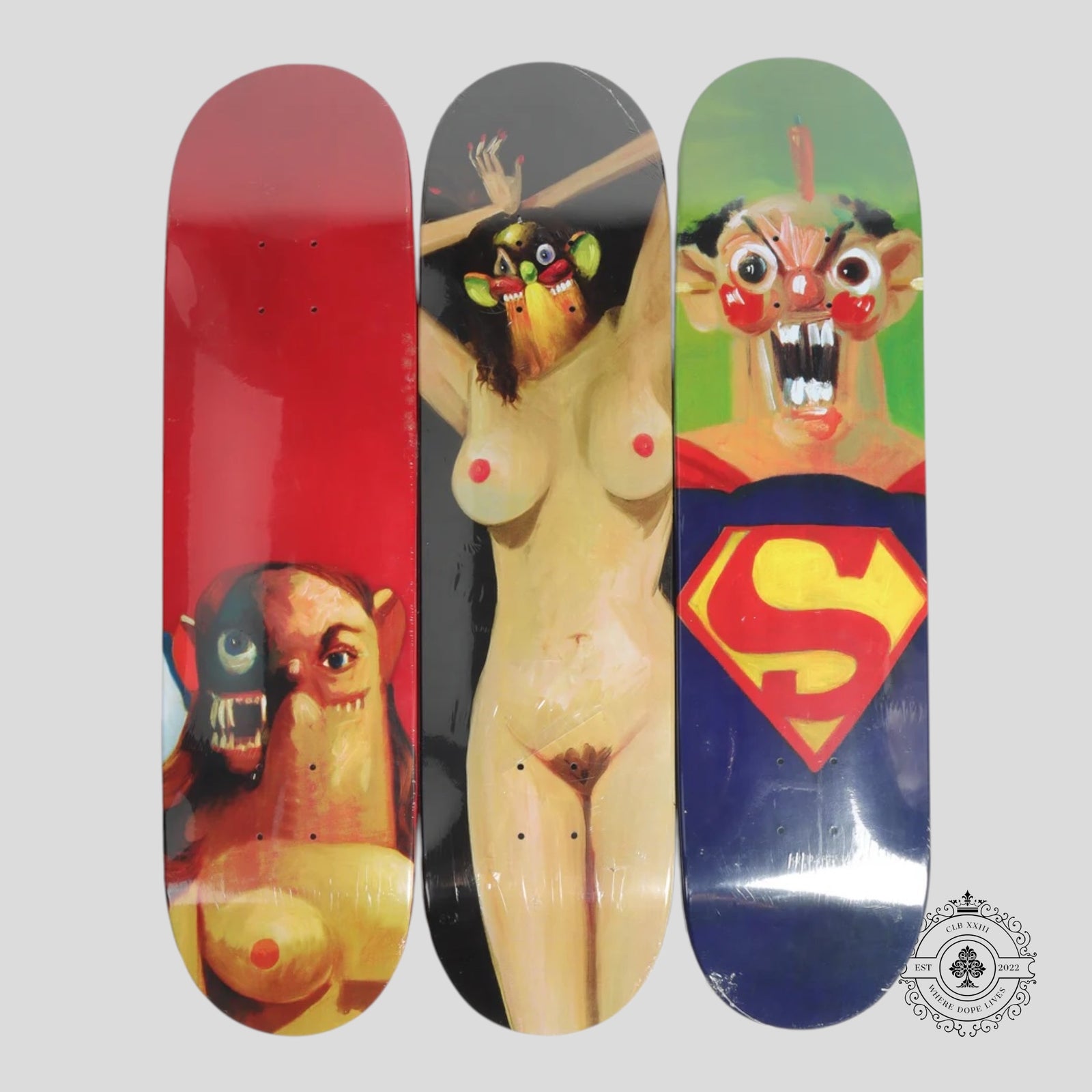 Supreme George Condo "Lady, Man, & Superman" Skate Decks