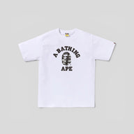 BAPE Palm Tree Camo College Tee in White & Black