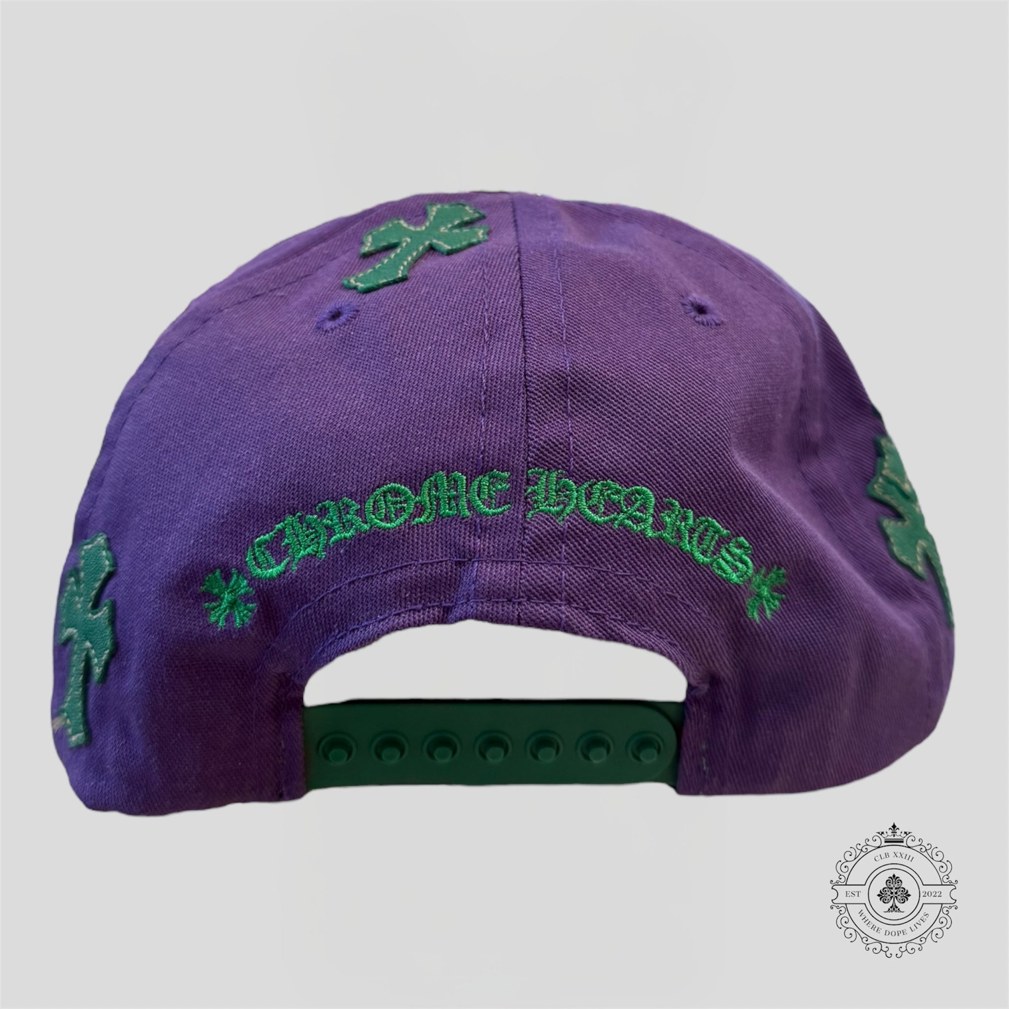 Chrome Hearts Cross Patch Hat in Purple / Green