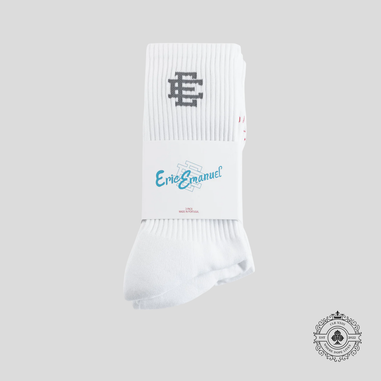 Eric Emanuel Crewneck Socks 3-Pack in Black