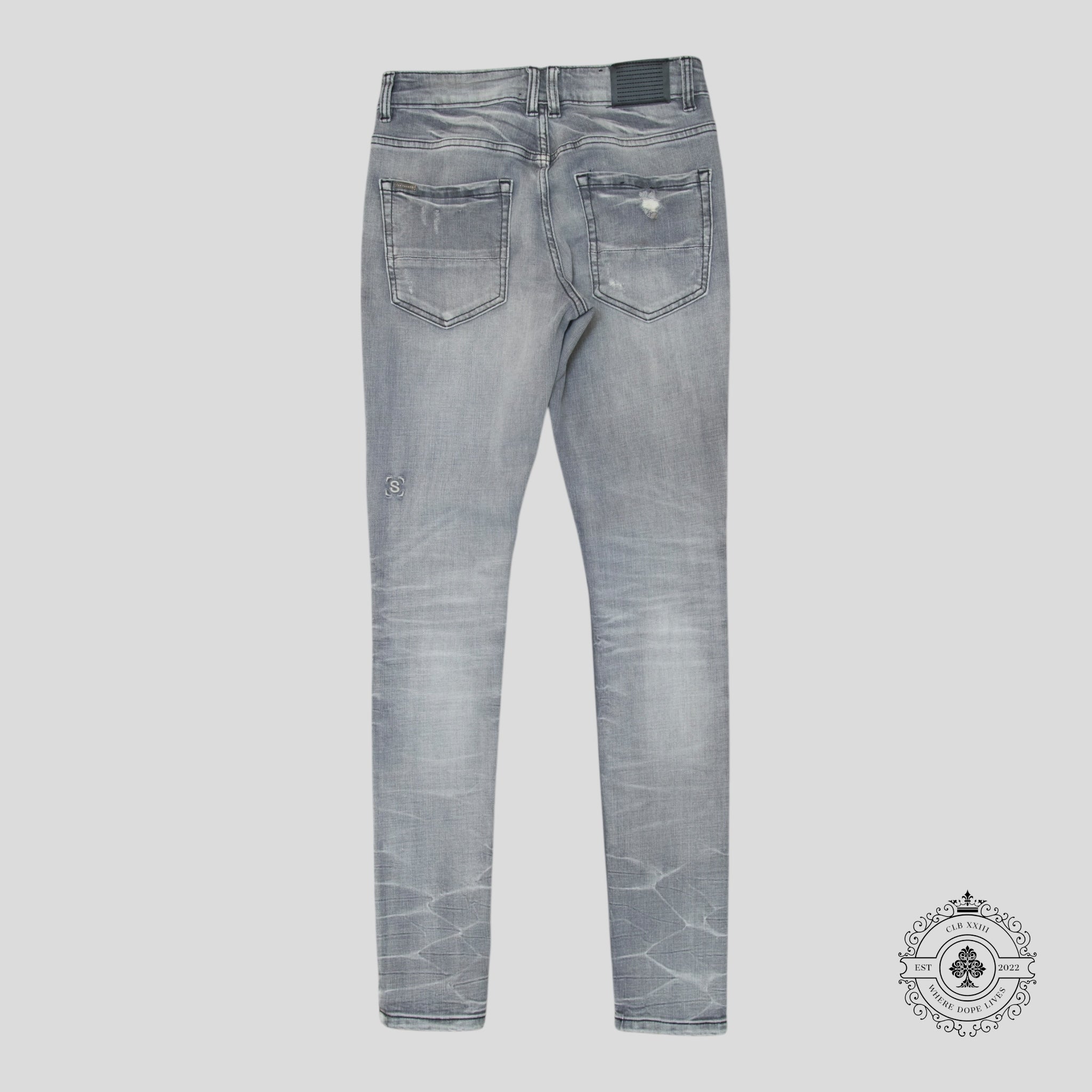Serenede Fitted Denim Jeans in Grey Wash