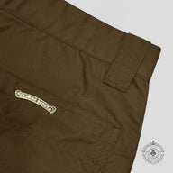 Chrome Hearts Leather Knee Nylon Shorts in Brown / Pink