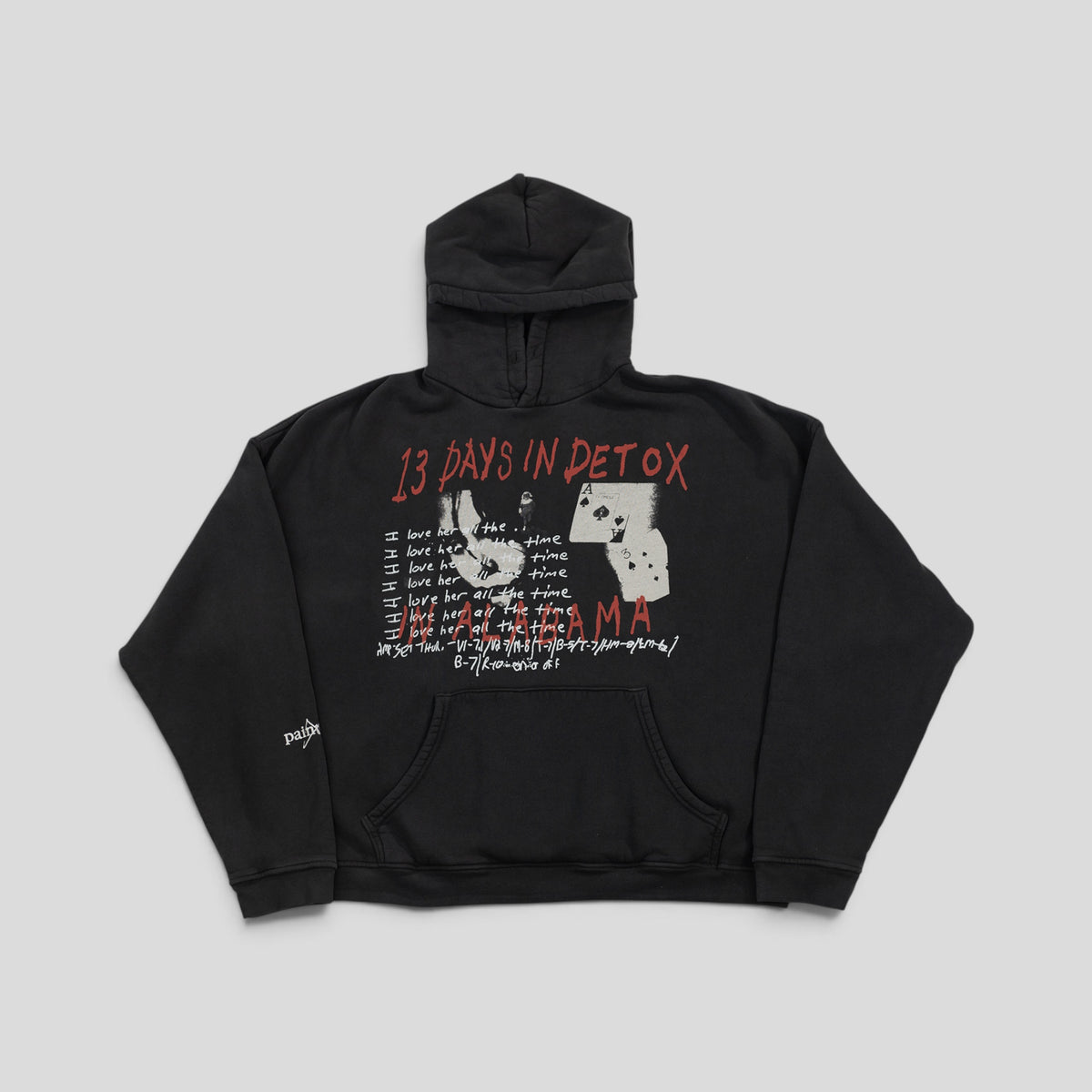 Enfants Riches Deprimes 13 Days In Detox Hoodie in Faded Black