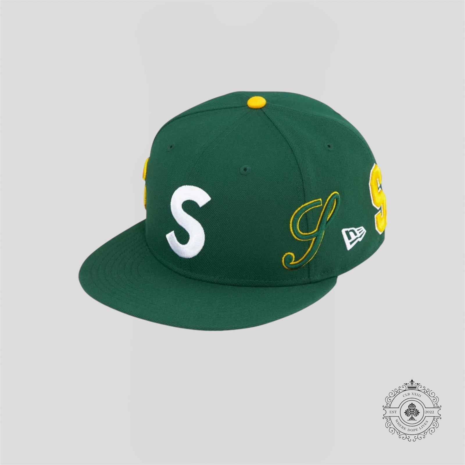 Supreme Multi S Logo New Era Hat in Green