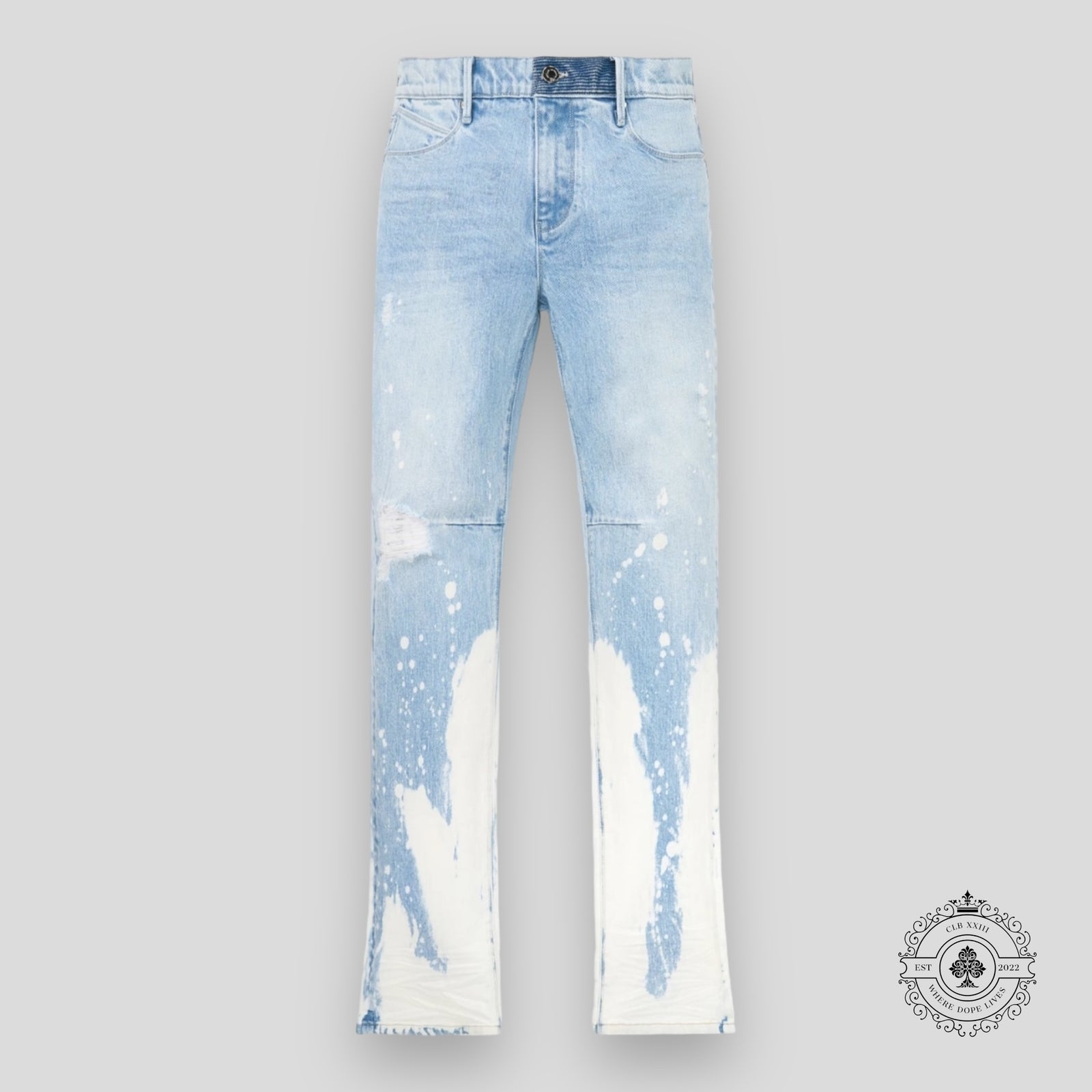 RTA Denis Light Wash Splatter Jeans