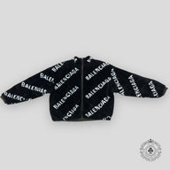 Balenciaga Faux Fur Zip-Up Hoodie in Black / White