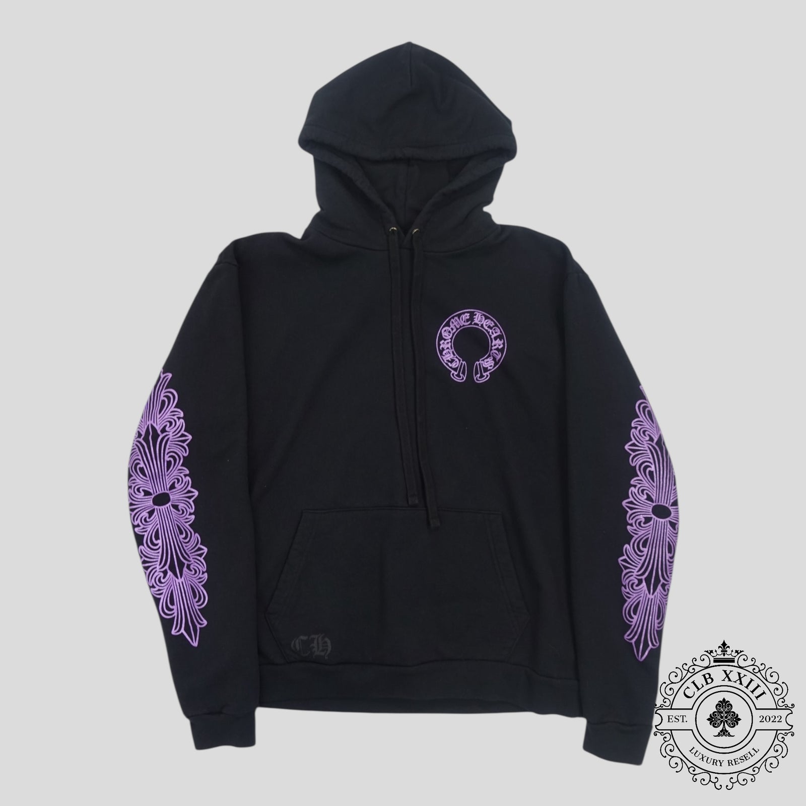 Chrome Hearts F&F Hoodie in Black / Purple