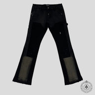 Triple Sevens x Sniper Gang Flared Denim Jeans in Black