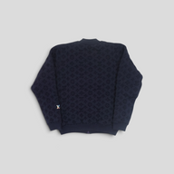 CLB XXIII navy blue Louis Vuitton monogram bomber jacket with textured pattern and small colorful logo detail