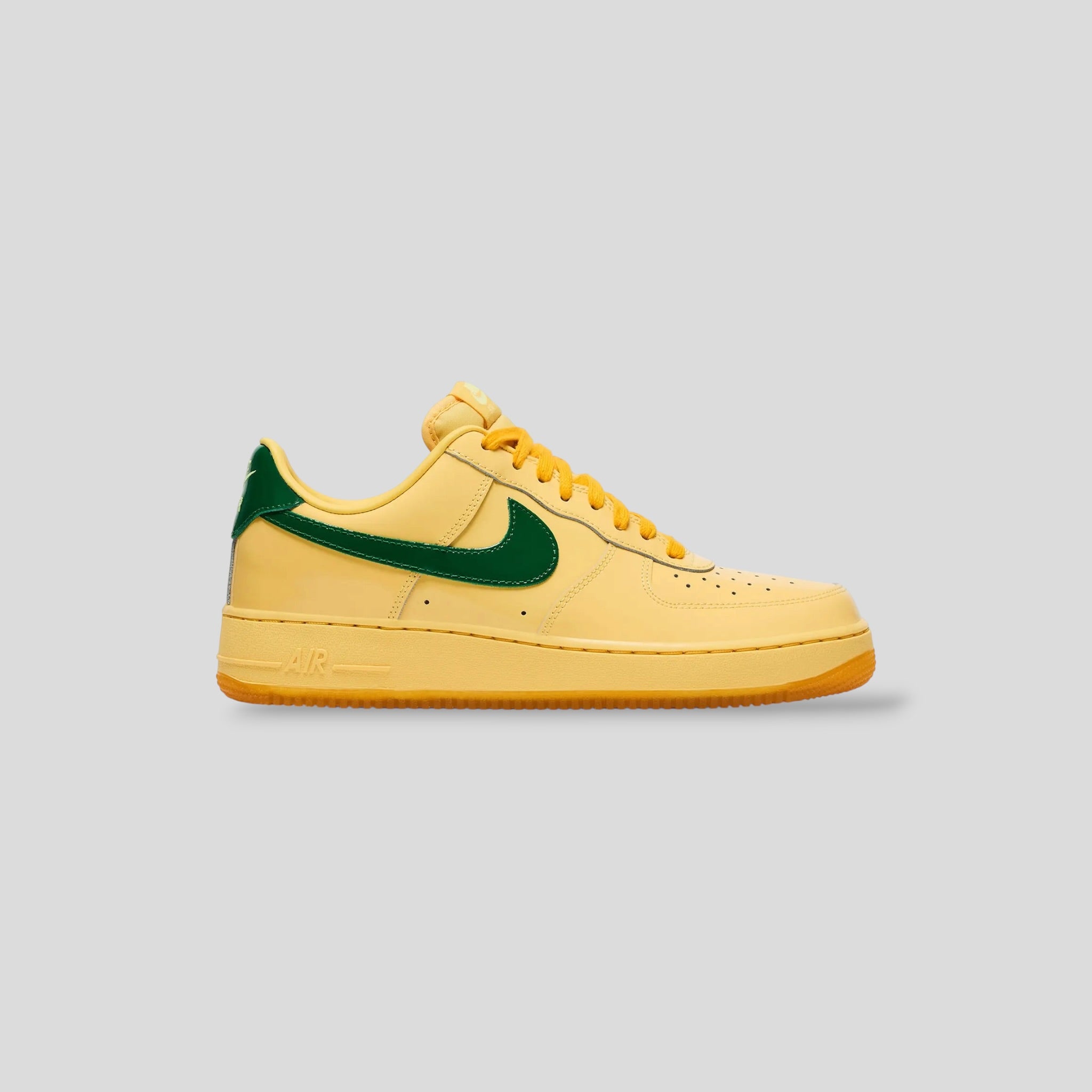 Nike Air Force 1 Low Patent Leather Topaz Gold Pine Green