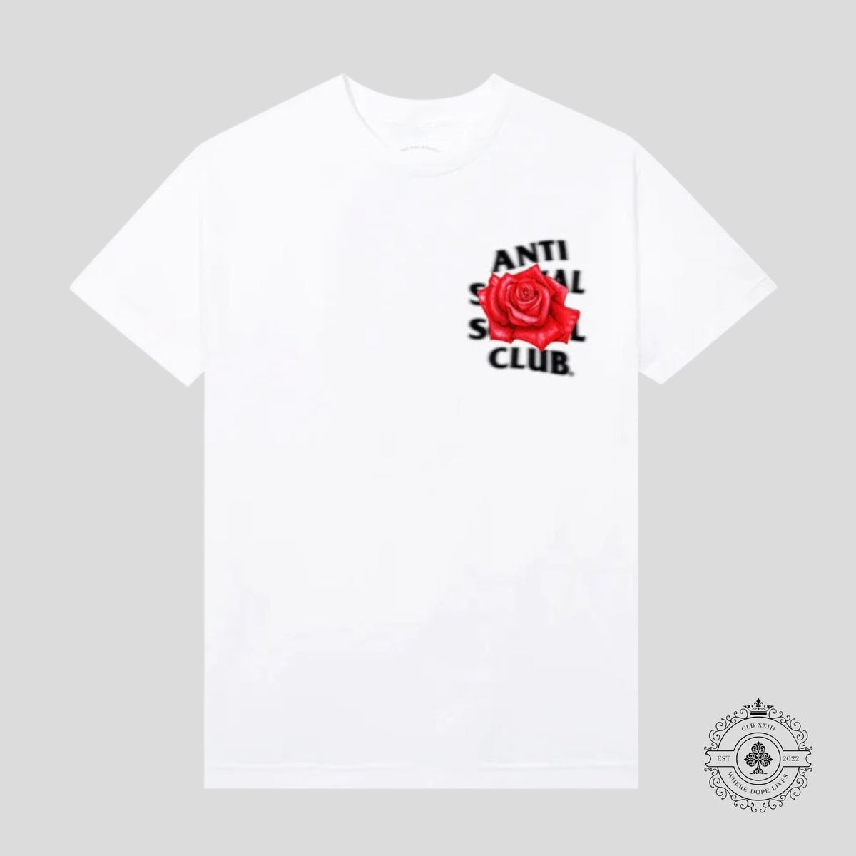 Anti Social Social Club Roses Are Red Tee in White