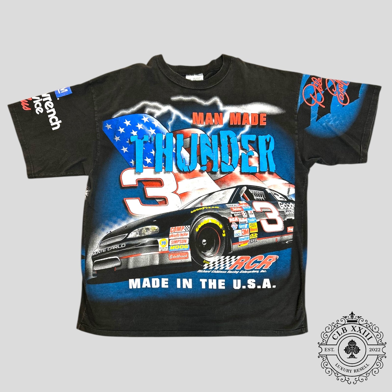 Dale Earnhardt Man Made Thunder Vintage Tee in Black