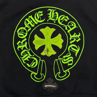 Chrome Hearts Signed Leather Cross Patch Hoodie - Black/Green