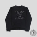 Louis Vuitton LV Stich Print Embroidered Crewneck in Black
