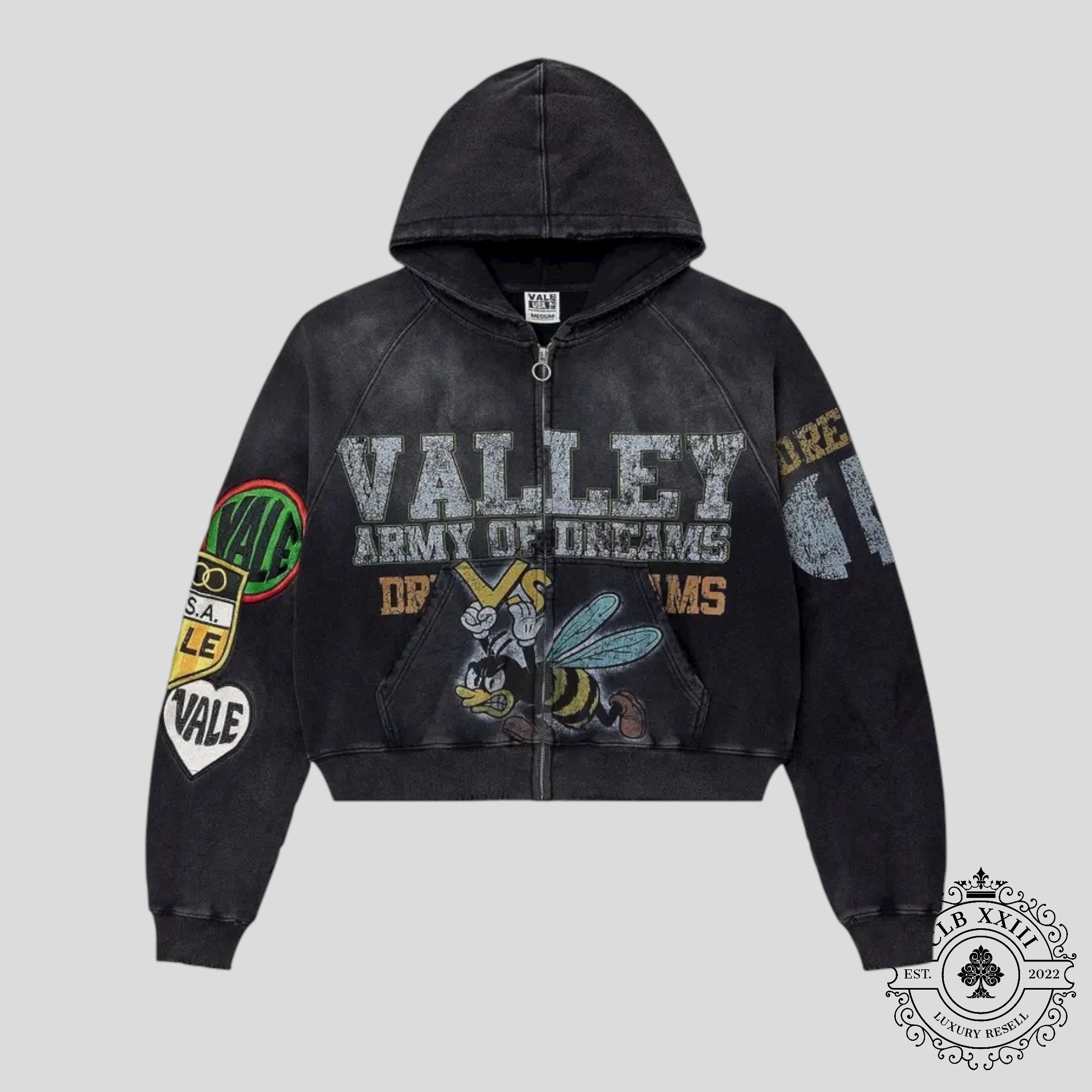 Vale Forever Army Zip Up in Black