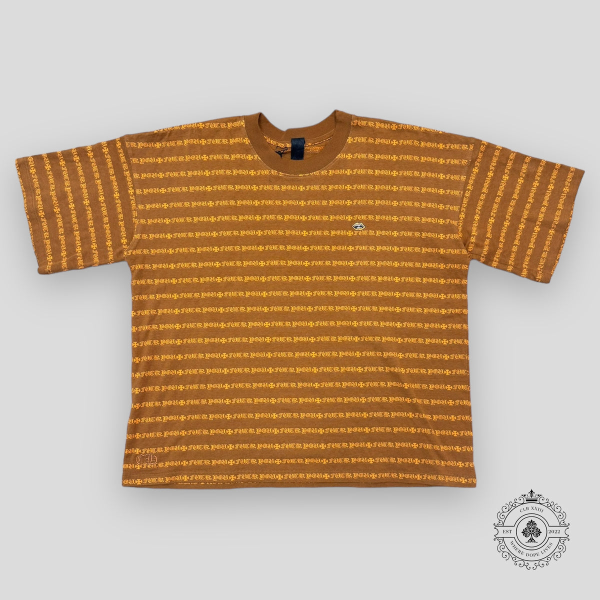 Chrome Hearts Matty Boy Teens From Mars Fuck You Striped T-Shirt