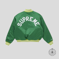 Supreme Mitchell & Ness Satin Varsity Jacket in Green