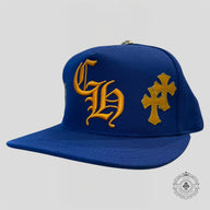 Chrome Hearts Cross Patch Hat in Blue / Gold