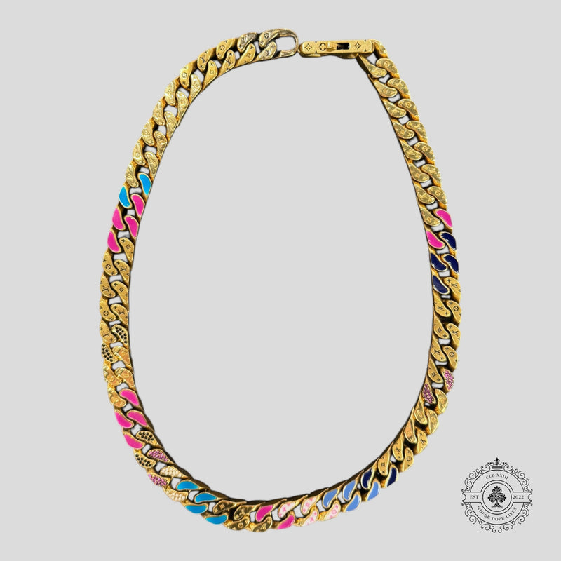 Louis Vuitton Multicolor Chain Link Necklace