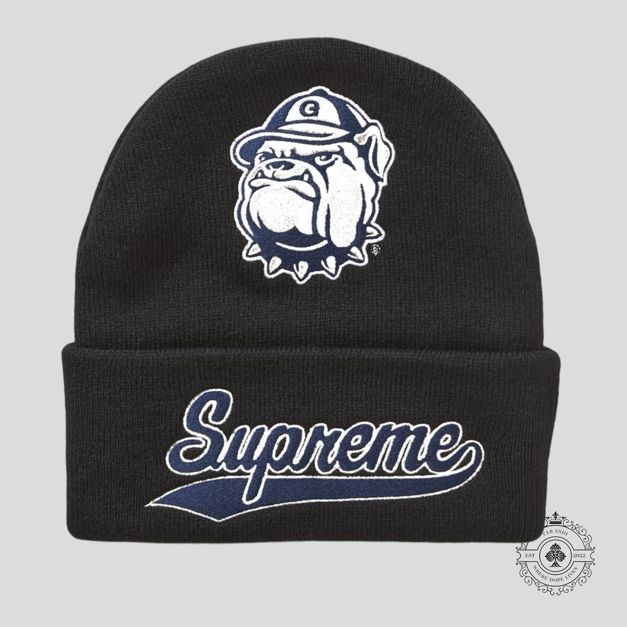 Supreme Mitchell & Ness NCAA Beanie Black