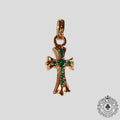 Chrome Hearts Baby Fat 22k Gold Emerald Embellished Pendant in Gold/Green