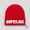 Supreme Stencil Beanie in Red