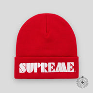 Supreme Stencil Beanie in Red