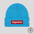 Supreme New Era Box Logo Beanie (FW25) in Cyan