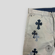 Chrome Hearts Black Checkered Cross Patch Chino Pants