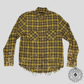 Amiri Splatter Plaid Button Up in Yellow