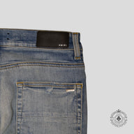 Amiri MX1 Silk PJ Patch Jeans in Light Indigo