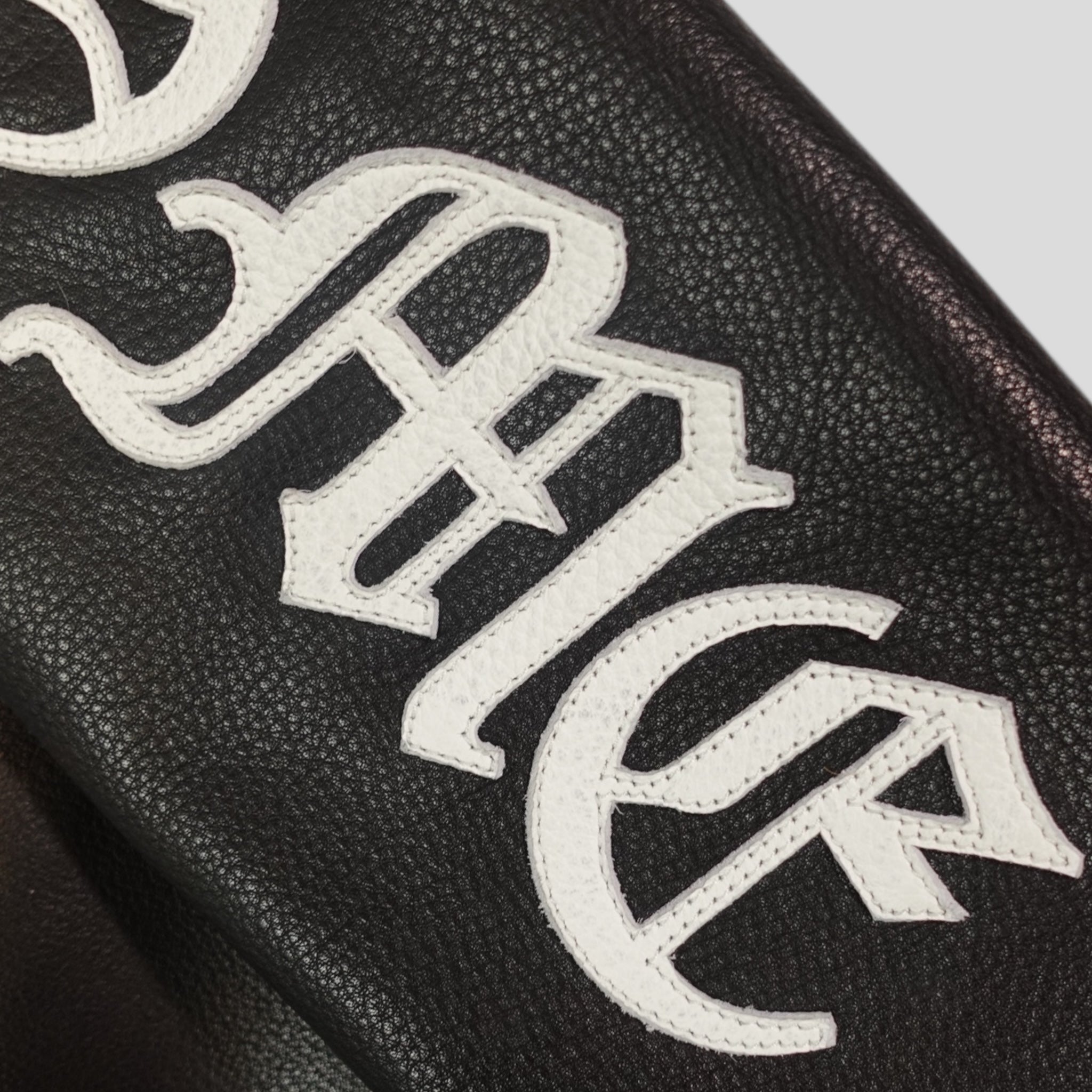 Chrome Hearts Leather Zip Up Hoodie in Black