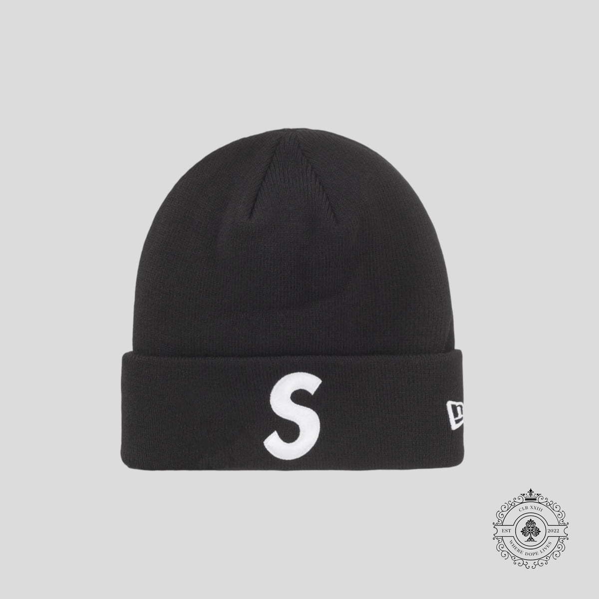 Supreme New Era S Logo Beanie in Black