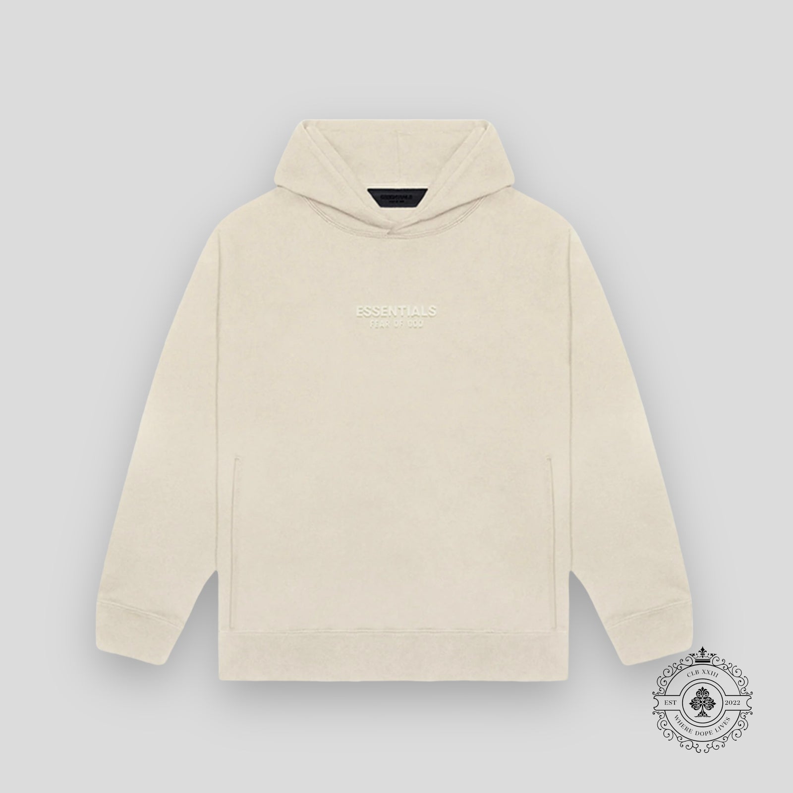 Fear of God Essentials Hoodie FW23 in Silver Cloud