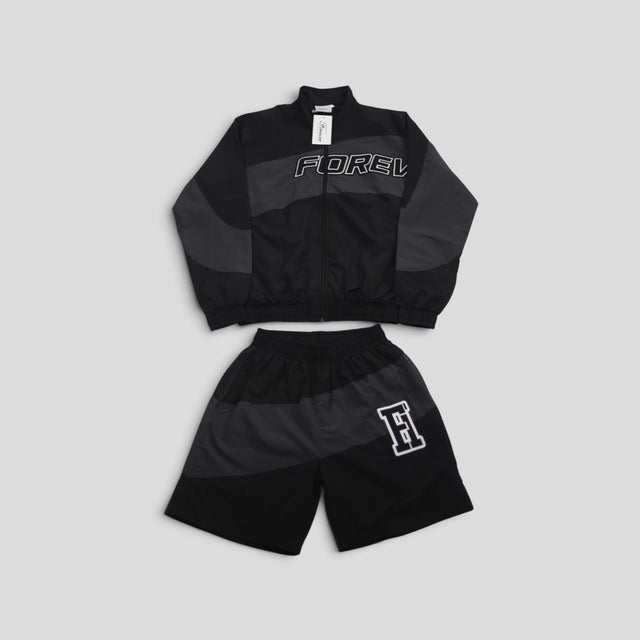 Forever Hungry Essentials Windbreaker Tracksuit in Black