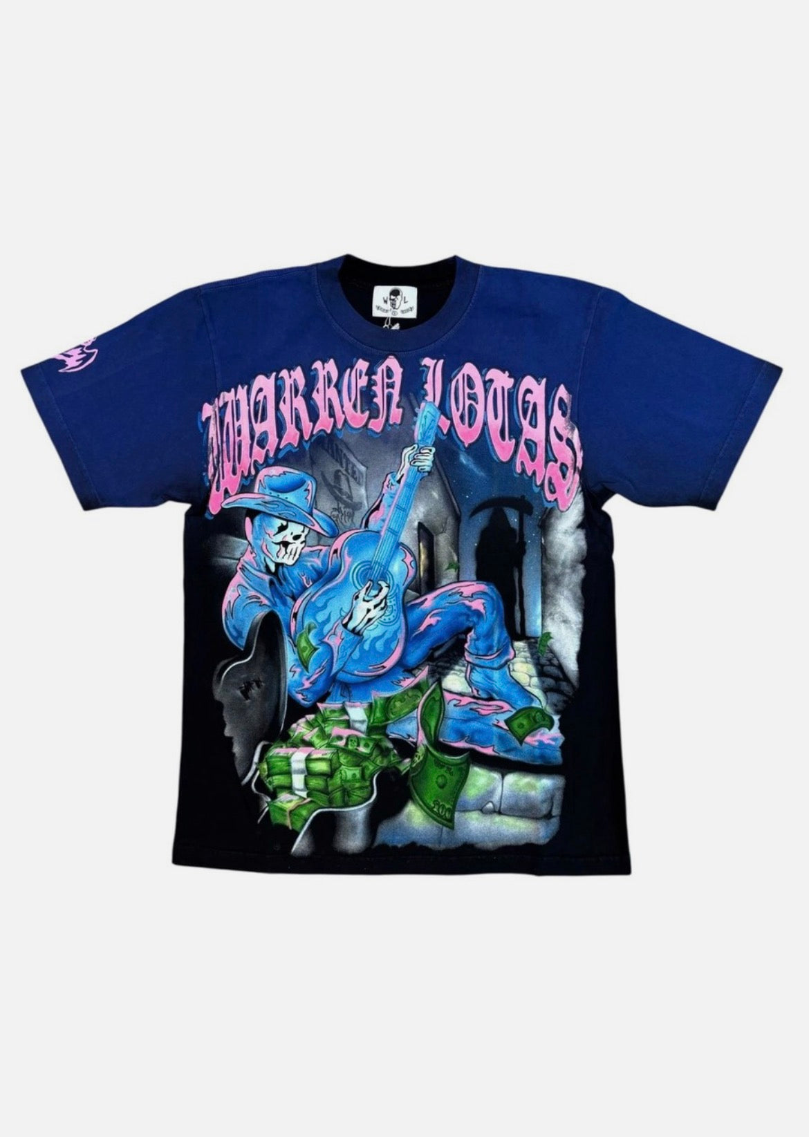Warren Lotas No Country Tee in Blue/Black
