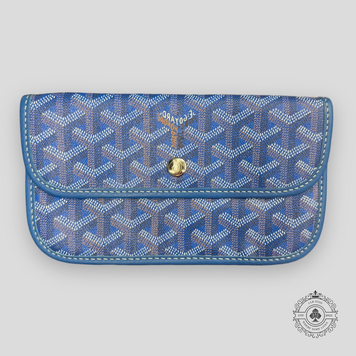 Goyard Goyardine Canvas Long Wallet Pouch in Sky Blue