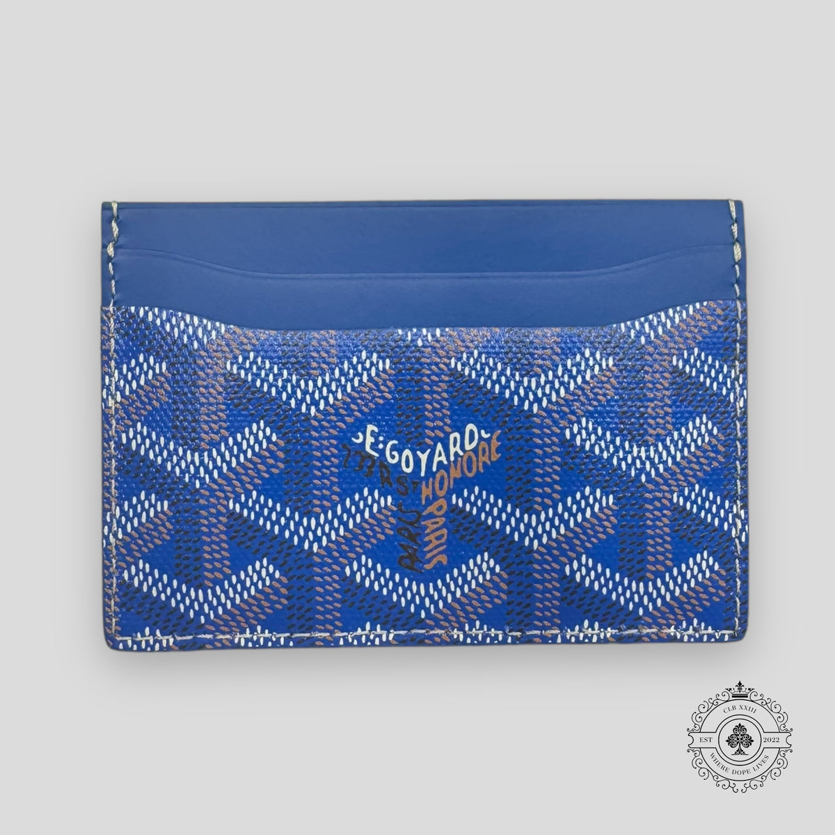 Goyard Goyardine St. Sulpice Card Holder in Sky Blue
